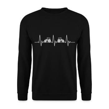 Heartbeat Tractor Heartbeat Farmer Farmer EKG - Unisex Sweatshirt - black - Front - Alina (178cm) & Michal (187cm)