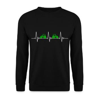 Heartbeat Tractor Heartbeat Trekker Gift Fun - Unisex Sweatshirt - black - Front - Alina (178cm) & Michal (187cm)