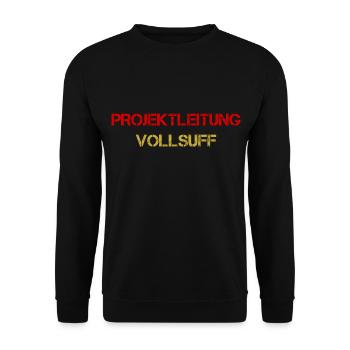 Projektleitung Vollsuff Partnerlook Gruppen Outfit - Unisex Pullover - Schwarz - Vorne - Alina (178cm) & Michal (187cm)