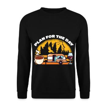 Plan Pour Le jour Café Camping Boire vin - Sweat-shirt Unisexe - noir - Devant - Alina (178cm) & Michal (187cm)