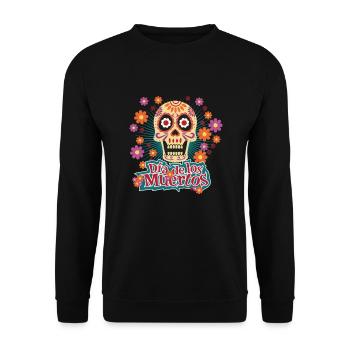 Dia de los Muertos - Unisex Pullover - Schwarz - Vorne - Alina (178cm) & Michal (187cm)