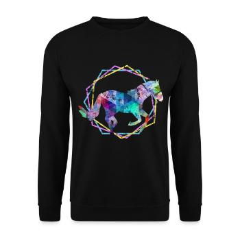 Cheval - Sweat-shirt Unisexe - noir - Devant - Alina (178cm) & Michal (187cm)