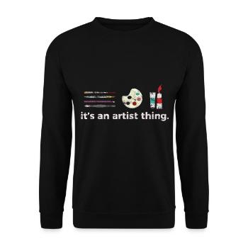 Kunst - Unisex Pullover - Schwarz - Vorne - Alina (178cm) & Michal (187cm)