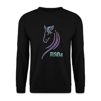 Cheval - Sweat-shirt Unisexe - noir - Devant - Alina (178cm) & Michal (187cm)