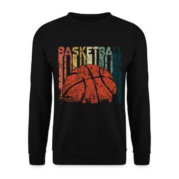 Basketball Korb Sport Geschenkidee - Unisex Pullover - Schwarz - Vorne - Alina (178cm) & Michal (187cm)