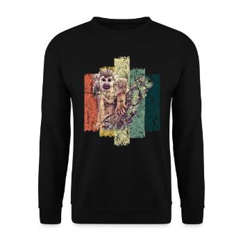 Affe - Unisex Pullover - Schwarz - Vorne - Alina (178cm) & Michal (187cm)