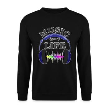 Musik - Unisex Pullover - Schwarz - Vorne - Alina (178cm) & Michal (187cm)