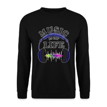 Musik - Unisex Pullover - Schwarz - Vorne - Alina (178cm) & Michal (187cm)
