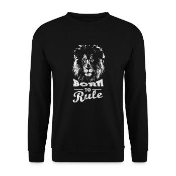Lion saying - Unisex Sweatshirt - black - Front - Alina (178cm) & Michal (187cm)