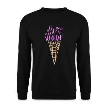 Idée de cadeau d'été de crème glacée - Sweat-shirt Unisexe - noir - Devant - Alina (178cm) & Michal (187cm)