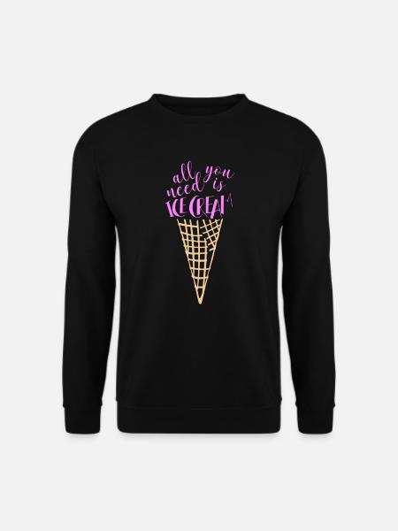 Eis Eiscreme Sommer Geschenkidee - Unisex Pullover - Schwarz