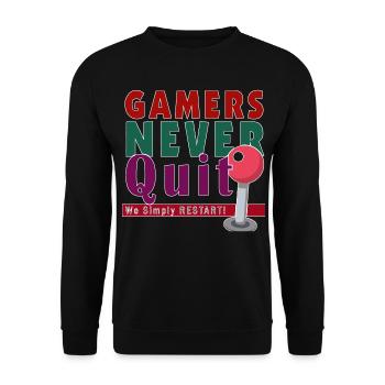 Gambling Gaming Gift Idea Nerd - Unisex Sweatshirt - black - Front - Alina (178cm) & Michal (187cm)