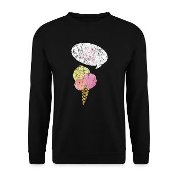Ice cream summer gift idea - Unisex Sweatshirt - black - Front - Alina (178cm) & Michal (187cm)