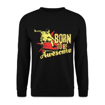 Skateboard - Unisex Pullover - Schwarz - Vorne - Alina (178cm) & Michal (187cm)