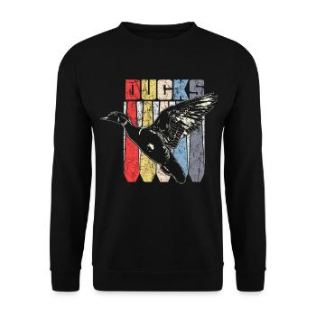 Cadeau canard oiseau - Sweat-shirt Unisexe - noir - Devant - Alina (178cm) & Michal (187cm)