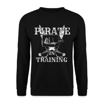 Pirat Segeln - Unisex Pullover - Schwarz - Vorne - Alina (178cm) & Michal (187cm)