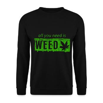 Weed - Unisex Sweatshirt - black - Front - Alina (178cm) & Michal (187cm)