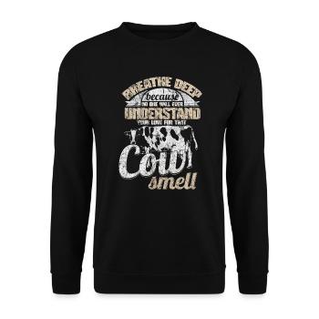 Vache disant - Sweat-shirt Unisexe - noir - Devant - Alina (178cm) & Michal (187cm)