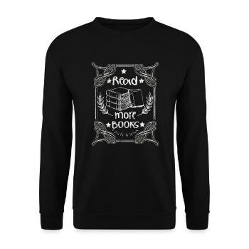 Bücher - Unisex Pullover - Schwarz - Vorne - Alina (178cm) & Michal (187cm)