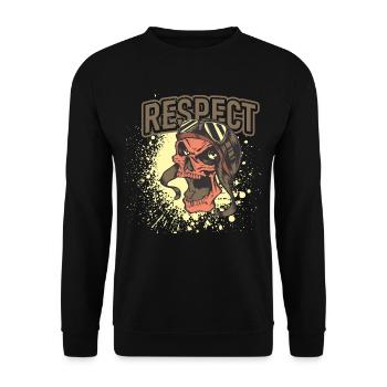 Totenkopf - Unisex Pullover - Schwarz - Vorne - Alina (178cm) & Michal (187cm)