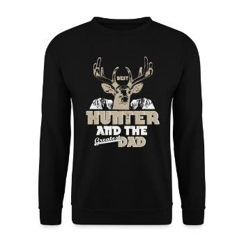 Father chasing gift - Unisex Sweatshirt - black - Front - Alina (178cm) & Michal (187cm)