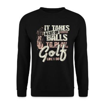 Golf Golfer Sport Geschenkidee - Unisex Pullover - Schwarz - Vorne - Alina (178cm) & Michal (187cm)