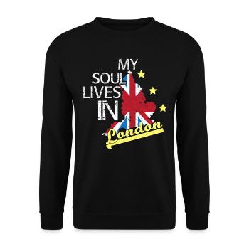 England UK Vereinigtes Königreich Geschenkidee - Unisex Pullover - Schwarz - Vorne - Alina (178cm) & Michal (187cm)