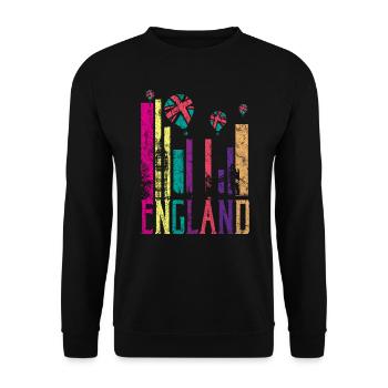 Vintage vintage Angleterre Angleterre - Sweat-shirt Unisexe - noir - Devant - Alina (178cm) & Michal (187cm)