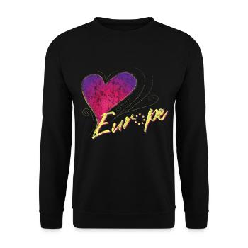 Europa Weiblich - Unisex Pullover - Schwarz - Vorne - Alina (178cm) & Michal (187cm)