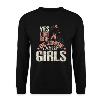 Female soccer gift - Unisex Sweatshirt - black - Front - Alina (178cm) & Michal (187cm)