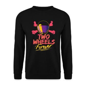 Moto rétro vintage - Sweat-shirt Unisexe - noir - Devant - Alina (178cm) & Michal (187cm)
