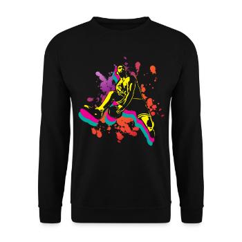 Basketball Retro Vintage - Unisex Pullover - Schwarz - Vorne - Alina (178cm) & Michal (187cm)