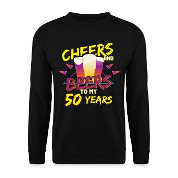 Bier 50. Geburtstag - Unisex Pullover - Schwarz - Vorne - Alina (178cm) & Michal (187cm)