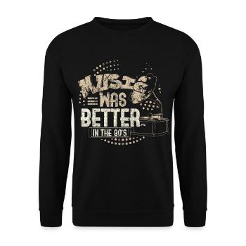 Musik 80er Vintage - Unisex Pullover - Schwarz - Vorne - Alina (178cm) & Michal (187cm)