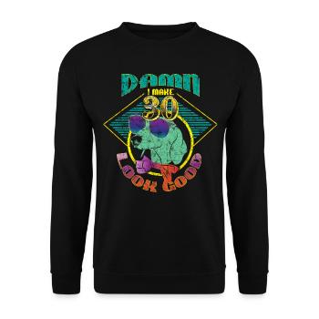30. Geburtstag - Unisex Pullover - Schwarz - Vorne - Alina (178cm) & Michal (187cm)