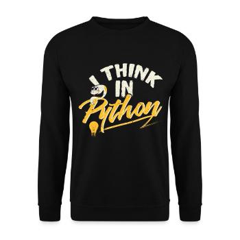 Python Programmierer - Unisex Pullover - Schwarz - Vorne - Alina (178cm) & Michal (187cm)