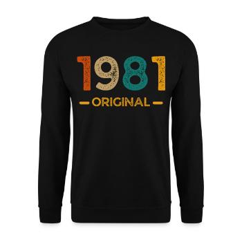 1981 ORIGINAL - Unisex Pullover - Schwarz - Vorne - Alina (178cm) & Michal (187cm)