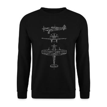 Spitfire Blueprint - Sweat-shirt Unisexe - noir - Devant - Alina (178cm) & Michal (187cm)