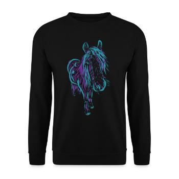 Cheval - Sweat-shirt Unisexe - noir - Devant - Alina (178cm) & Michal (187cm)