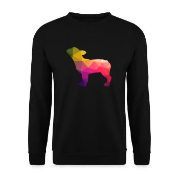 Frenchie French Bulldog Regenbogen bunt - Unisex Pullover - Schwarz - Vorne - Alina (178cm) & Michal (187cm)