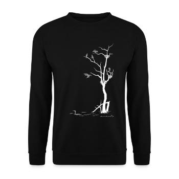dead tree with cormorants - Unisex Sweatshirt - black - Front - Alina (178cm) & Michal (187cm)