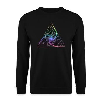 Dreieck Regenbogen - Unisex Pullover - Schwarz - Vorne - Alina (178cm) & Michal (187cm)
