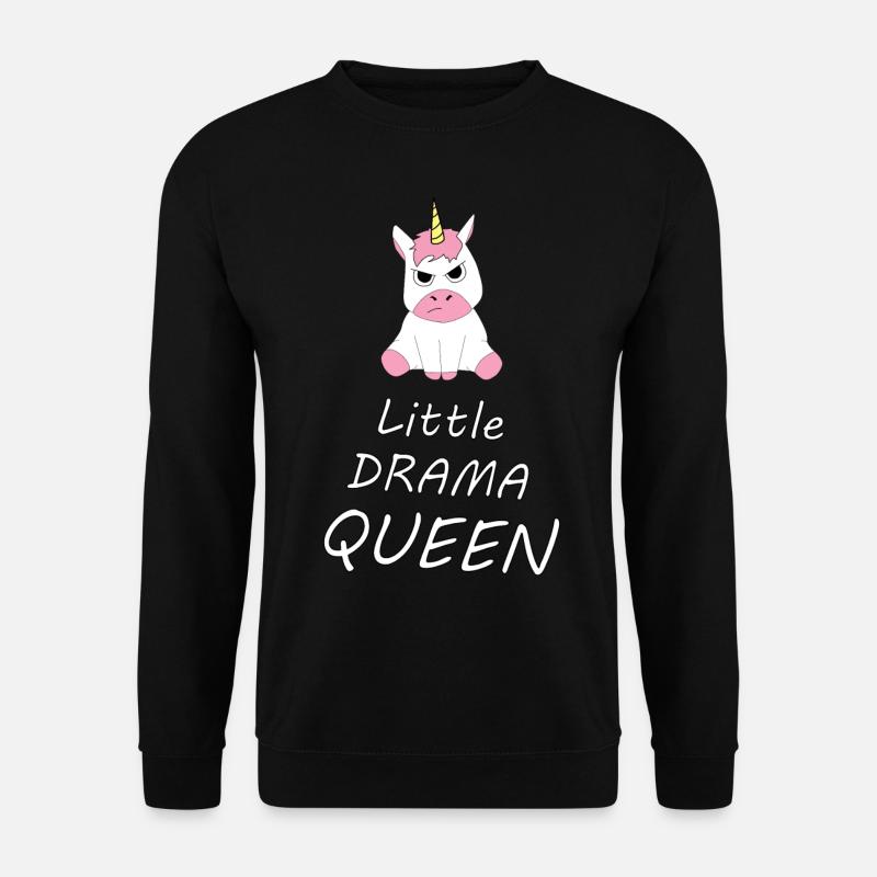 Einhorn Unicorn little Drama Queen witziges Shirt - Unisex Pullover - Schwarz