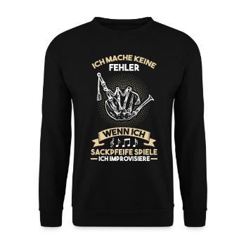Dudelsack Sackpfeife Dudelsackbläser Musiker - Unisex Pullover - Schwarz - Vorne - Alina (178cm) & Michal (187cm)
