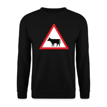 Achtung Kuh! - Unisex Pullover - Schwarz - Vorne - Alina (178cm) & Michal (187cm)