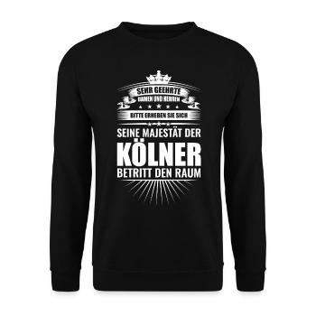 Köln Colonia Kölle Kölsch Cologne Karneval Rhein - Unisex Pullover - Schwarz - Vorne - Alina (178cm) & Michal (187cm)