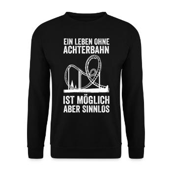 Achterbhan Kirmes Freizeitpark Vergnügungspark - Unisex Pullover - Schwarz - Vorne - Alina (178cm) & Michal (187cm)