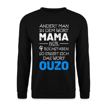Ouzo Schnaps Saufen Geschenkidee - Unisex Pullover - Schwarz - Vorne - Alina (178cm) & Michal (187cm)