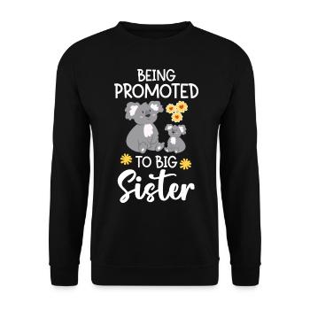 Promoted to big sister - Unisex Sweatshirt - black - Front - Alina (178cm) & Michal (187cm)