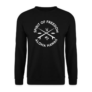 VINTAGE SURFER SPIRIT SURFING BOARDER BEACH MOTIFS - Unisex Sweatshirt - black - Front - Alina (178cm) & Michal (187cm)